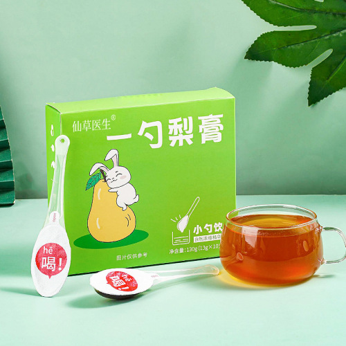 One spoon of pear paste, loquat paste, and Asian pear paste. Crispy pear with monk fruit paste for children. Non-moistening cough candy and pear water paste.