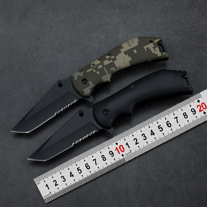 户外折叠刀野外求生小刀 多工能带据齿工具刀高硬度不锈钢刀