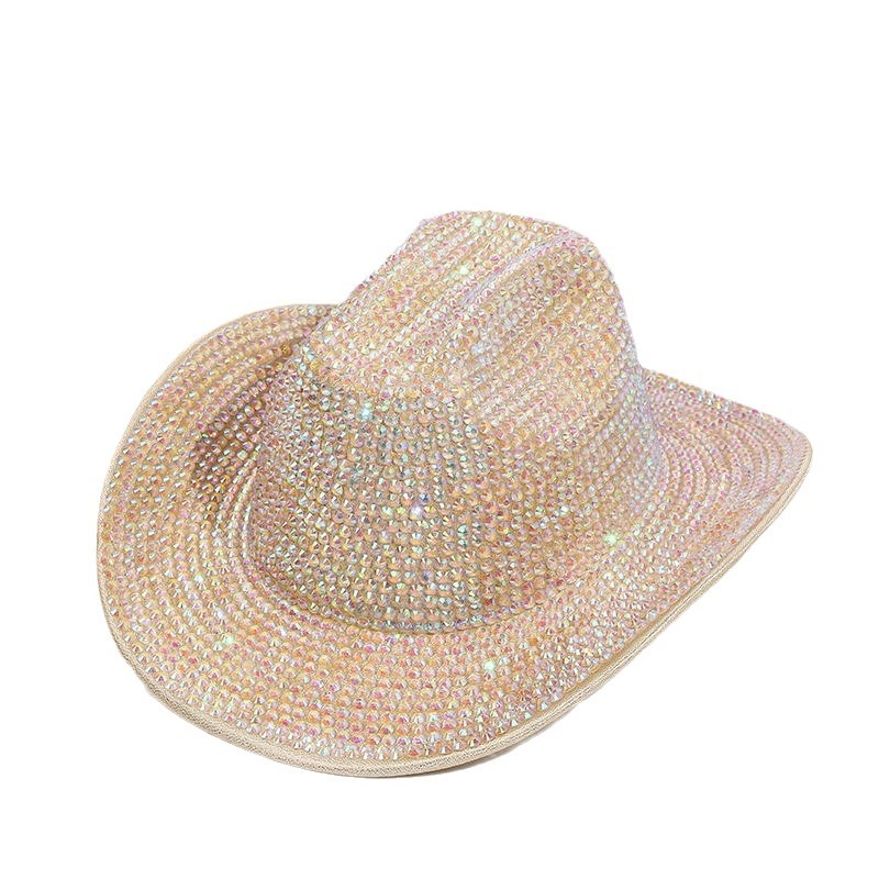 Europa y América de moda transfronteriza sombrero de jazz para adultos festivales de color fiesta espectáculo de diamante gorro de sequillas gran gorro
