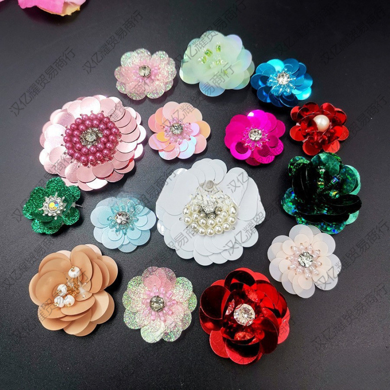 装饰机壳立体鞋花花衣服布贴亮片10手机个辅料手工珠包包配垒德株