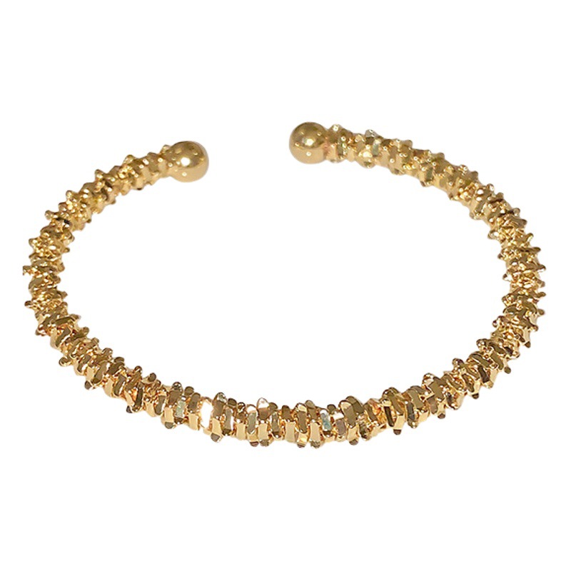 Corea del Sur nueva apertura geométrica personalizada ajustable estilo frío pulsera metal temperamento diseño sentido pulsera para las mujeres