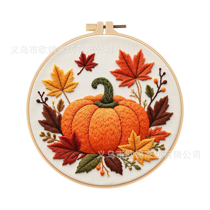 Nuevos productos bordados de calabaza DIY material manual paquete de tela aguja y hilo conjunto inglés transfronterizo