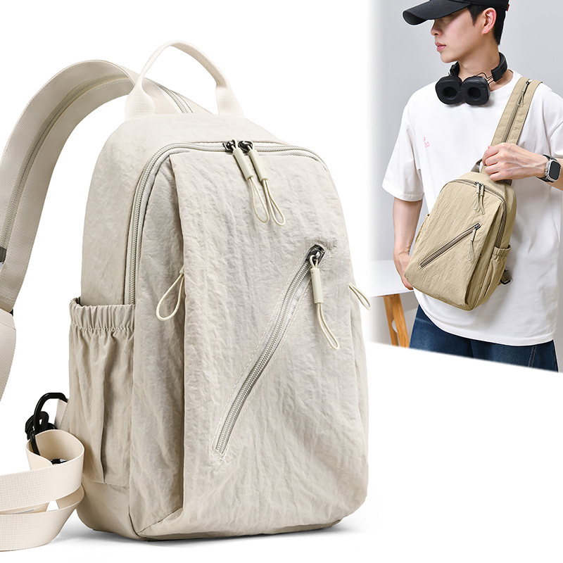 Lightweight casual chest bag, multifunctional fashionable crossbody bag, casual fashionable sports shoulder bag, outdoor travel backpack