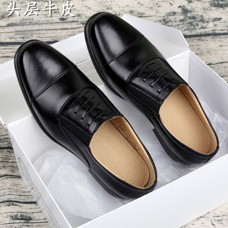 Authentic Spring and Autumn Men's Genuine Leather Business Shoes, British Style Summer Leather Sandals, Breathable Office Shoes
