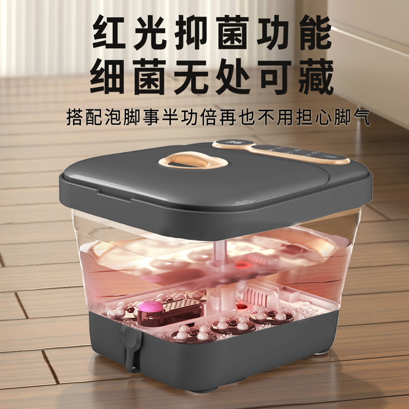 志高折り畳み足浴槽知能抗菌全自動マッサージ足桶電動恒温加熱足治療足盆|undefined