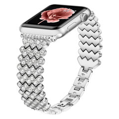 適用蘋果iwatch 8滿天星鑲鑽錶帶Apple Watch76543SE鏈式合金腕帶