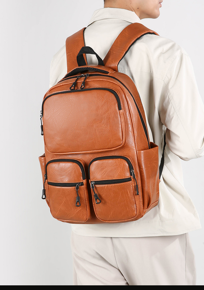 Men's backpacks, large-capacity travel bags, simple computer backpacks, school bags for junior high school, senior high school and college students, women's business bags details Picture