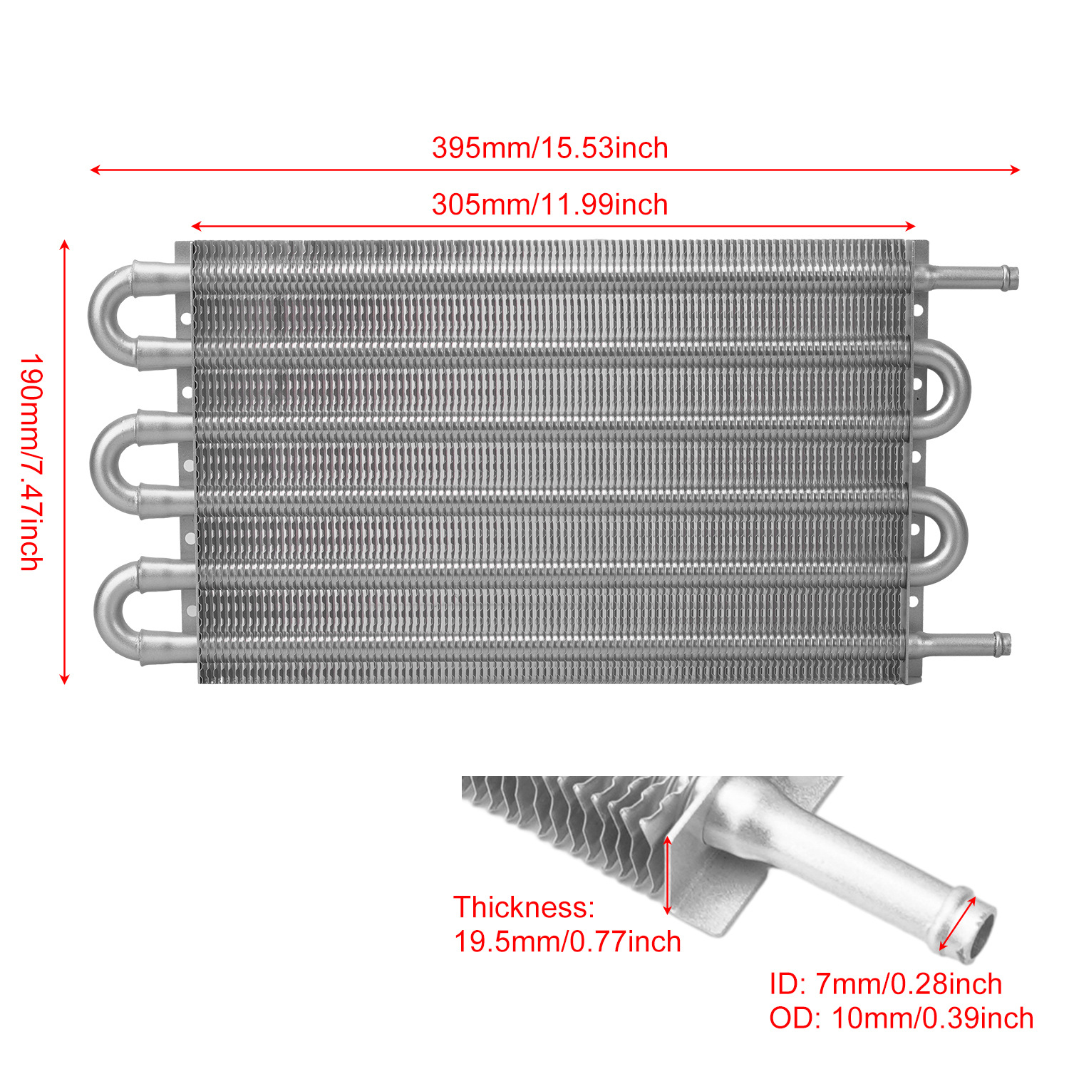 Car Radiator Universal Transmission Oil Cooler Modified Pipe Belt Air Conditioning Radiator Exhaust Pipe Condenser
