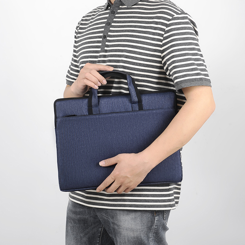 Simple de los hombres de tela Oxford 14 pulgadas de gran capacidad de almacenamiento de oficina BOLSA DE INFORMACIÓN bolsa de ordenador portátil maletín Conferencia