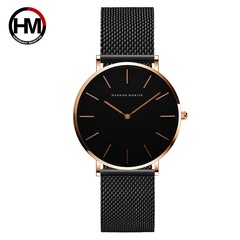 Hannah Martin Japan Movement Waterproof Women's Pink Dial Fashion Quartz Watch Cross-border