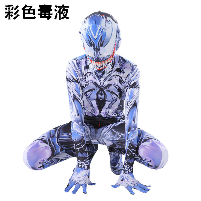 ハロウィンコス衣装黒子ヒョウジャンプスーツヘッドギアヴェノムスパイダーフルヒーローボディスーツグウェン|undefined