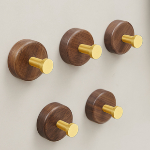 Solid Wood Door Hanging Clothes Hook, Wall-Mounted Clothes Rack, Cabinet Hook, Wooden Bathroom Towel Hook, No Drilling Required