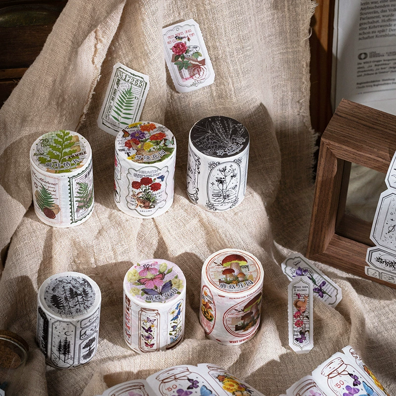 Язык холостого хода естественный Предисловие серия виртуальный нож и бумажная лента ретро завод бабочка ручной счет материал релиз наклейки 6