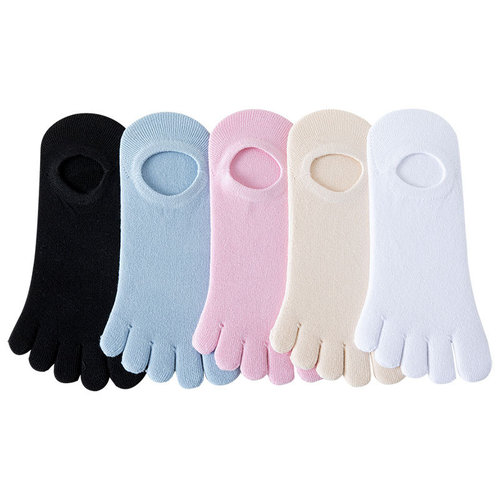 Five-Finger Socks for Women, Summer Thin Cotton Low-Cut Ankle Socks, Spring/ Autumn Mesh Style, Short Women's Socks, Summer Short Tube Five-Toe Socks