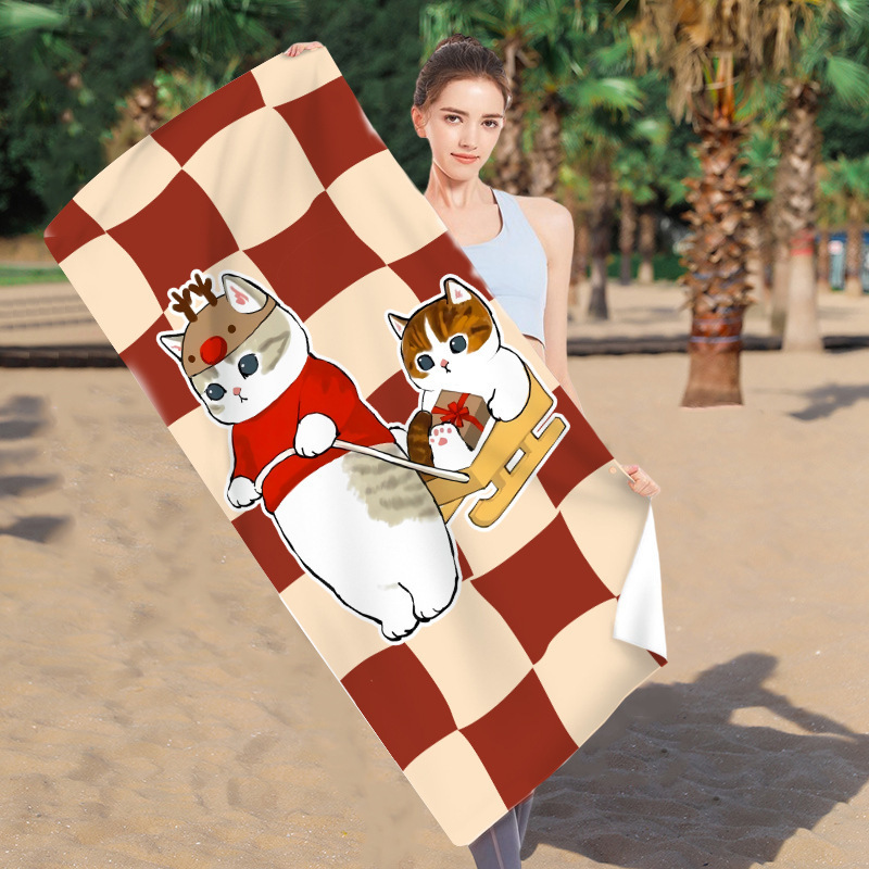 고양이 푸 샌디 고양이 비치 타월