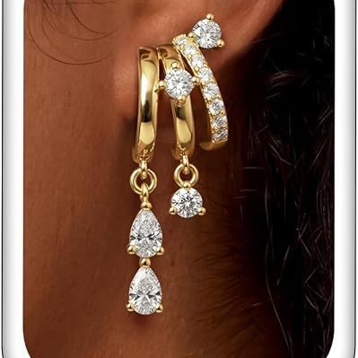 short fashionable sophisticated earrings with tassels drop-shaped…