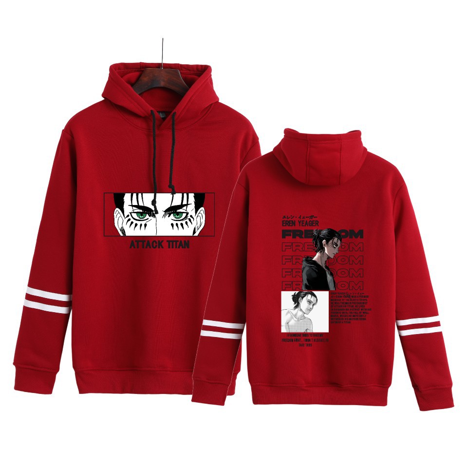 跨境现货进击的巨人卫衣 三笠艾伦调查兵团连帽帽衫卫衣外套潮