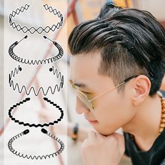 Unisex Invisible Sports Headband Face Mask Wavy Back Hairstyle Hair Clip Trendy Men's Hairband Versatile New Style