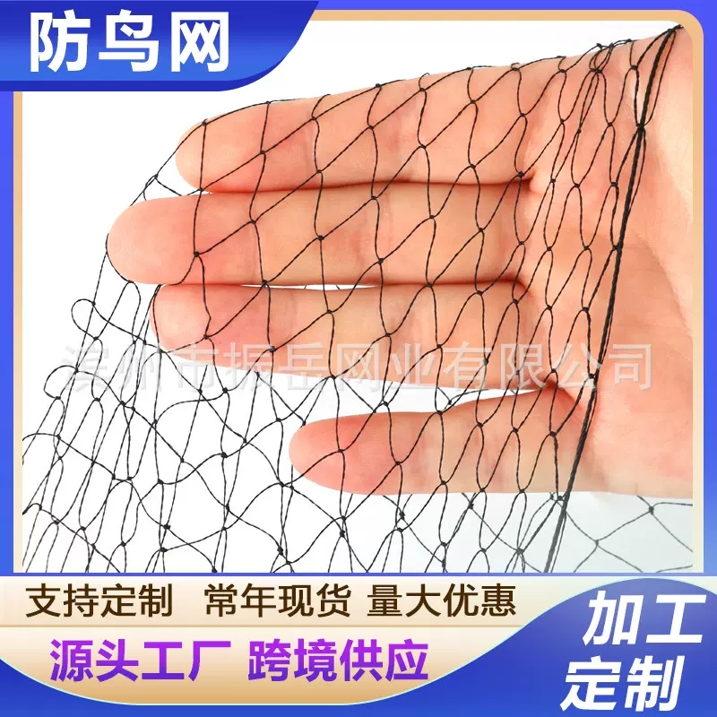 跨境供应黑色防护网果园防鸟网尼龙线网机场农田鱼塘养殖网