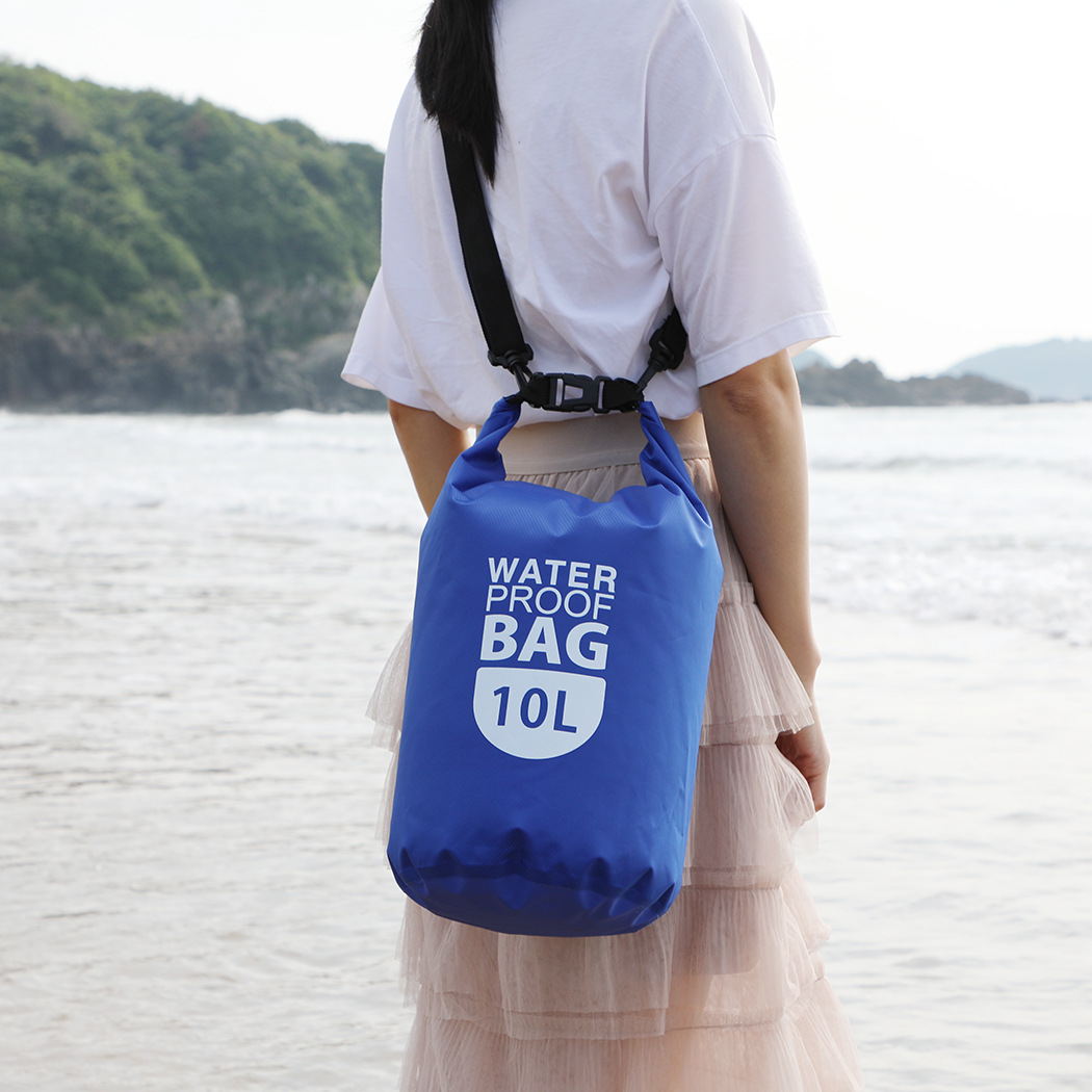 Pvc Waterproof Portable Shoulder Dry Storage Travel Swimming Ultra-Light Transparent Window Plaid Waterproof Rafting Bag