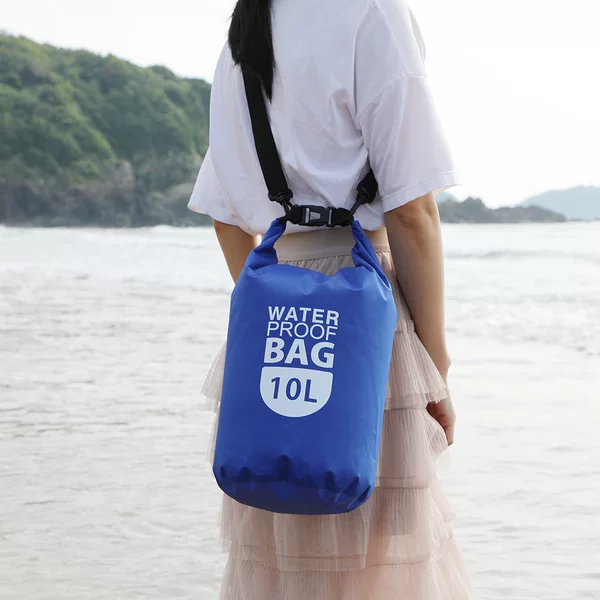 Pvc Waterproof Portable Shoulder Dry Storage Travel Swimming Ultra-Light Transparent Window Plaid Waterproof Rafting Bag