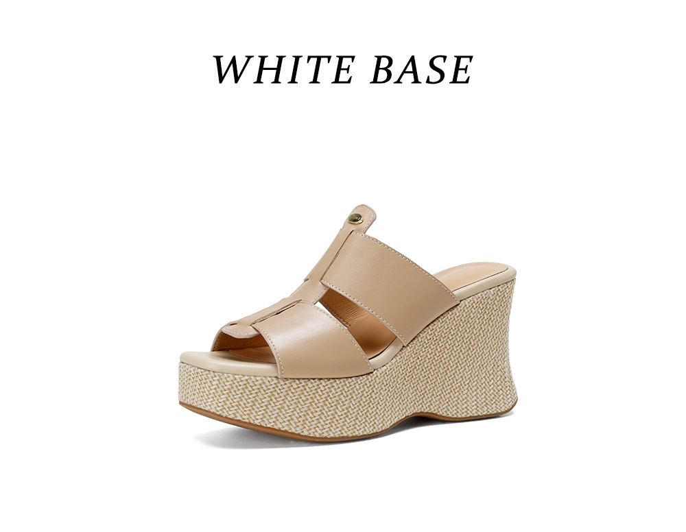 Sandal cao gót nữ hở mũi phong cách Bohemian đế xuồng đan dây — màu nâu, màu mơ chi tiết 20