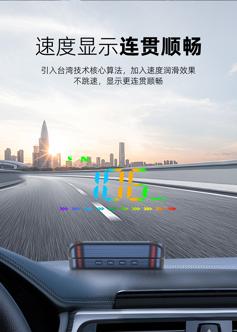 Luyang Intelligent Car Hud Head-Up Display Gps Universal Driving Computer Multi-Function Simple New Model M23 Color