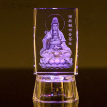 批发水晶佛像发光小摆件西方三藏王菩萨家居供奉寺庙结缘纪念