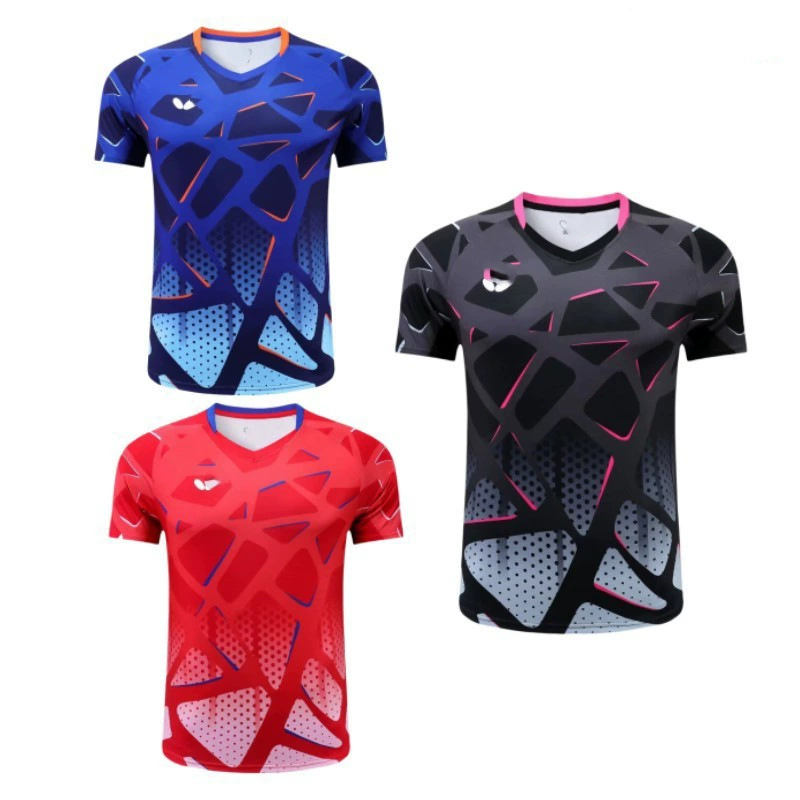 Новая одежда, униформа для команд по настольному теннису, футболки для настольного тенниса с короткими рукавами, мужская и женская униформа для настольного тенниса, детская быстросохнущая дышащая одежда для фитнеса.