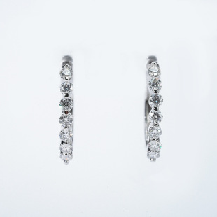 S925 Silver Fashion 7 Small Diamond Moissanite Half Diamond Earrings Everyday Versatile European and American Cross-Border Aliexpress Ins Style Earrings
