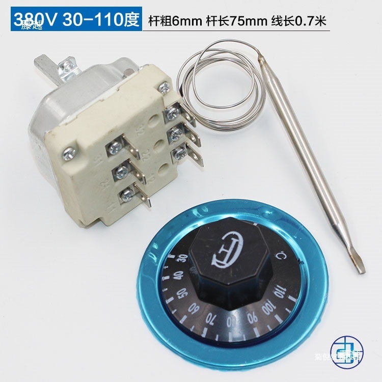 批发380温控器 30-110度 50-300度 旋钮温控开关 三相电温度控制