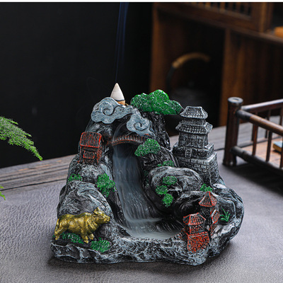 Backflow Incense burner originality Arts and Crafts Decoration resin Reflux Sandalwood furnace Mountain and Flowing Water Cross border