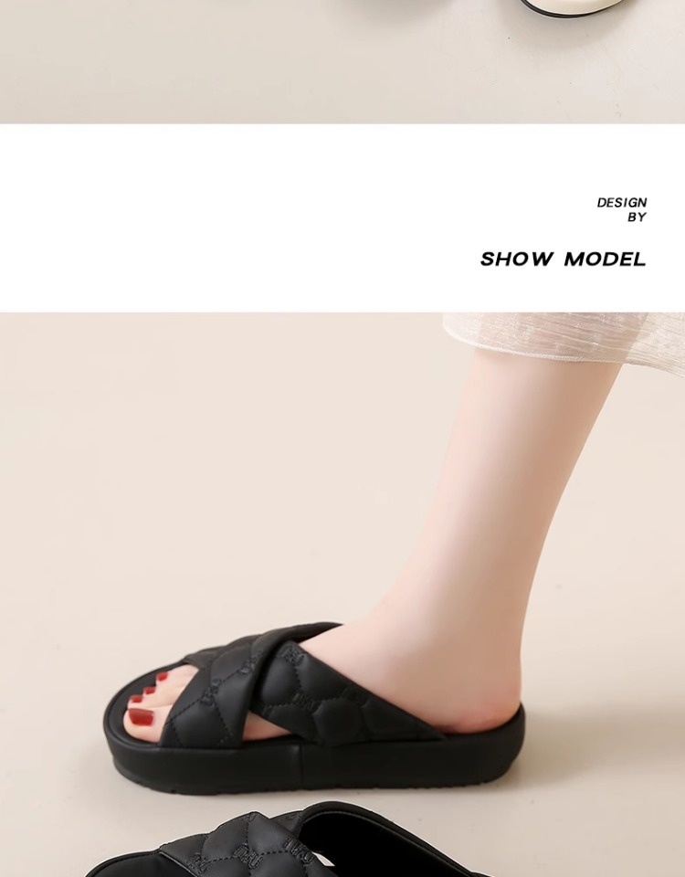 Women’s Platform Sandals With Soft Sole And Crossover Design_voghion.com