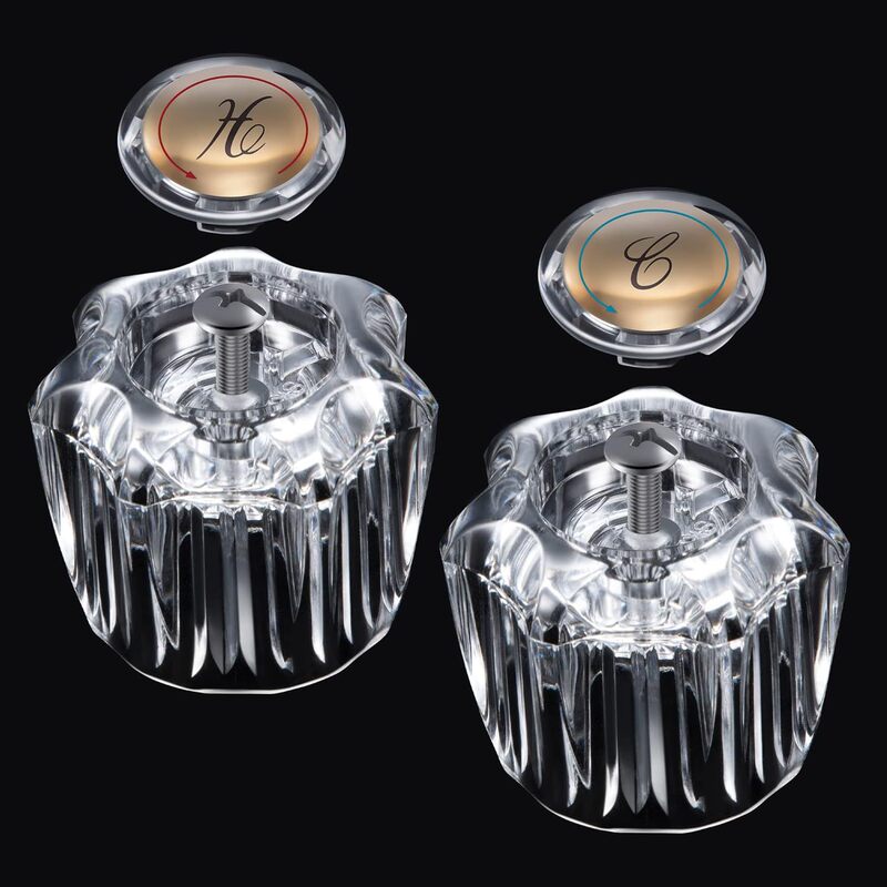 Faucet handle is compatible with Delta/Delex/Peerless hot and cold sink faucet knob replacement parts