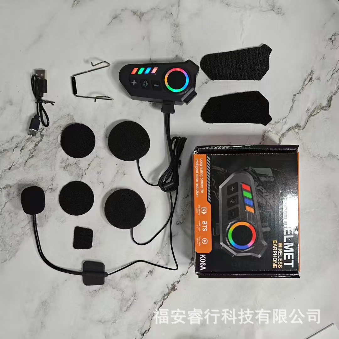 Foreign trade cross-border Bluetooth helmet, full-face helmet for electric motorcycle riding, dual lenses, waterproof, anti-fog, with smart light strip