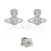 Silver Star Moon Saturn Earrings + Square Box