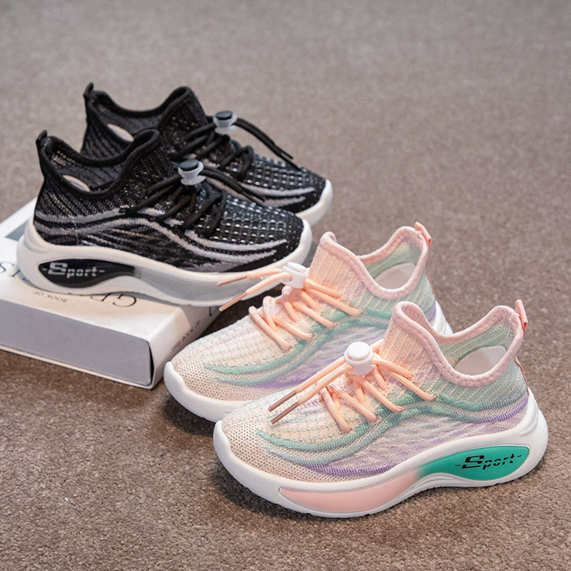 Кокосовая обувь для мальчиков сетчатая обувь весна лето 2024 новая спортивная обувь для девочек летающая сетка дышащая беговая обувь