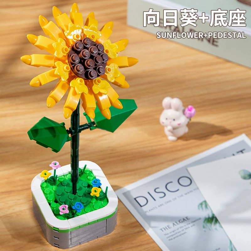 Constructor, minifigure for mother's day, toy, internet celebrity, flowered, Birthday gift, handmade
