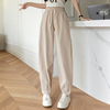 Flashlight, spring summer retro trousers, high waist, loose fit, cotton and linen