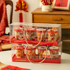 New Year Gift Box Transparent Handheld Gift Box Cookies Snowflake Candies Baking Food Packaging Cookie Tin Packaging Box