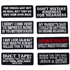 Wholesale Embroidered Fabric Patches, General Long English Letters, Patch Badges for Hats Accessories, Fashion Accessories Factory Direct Sale