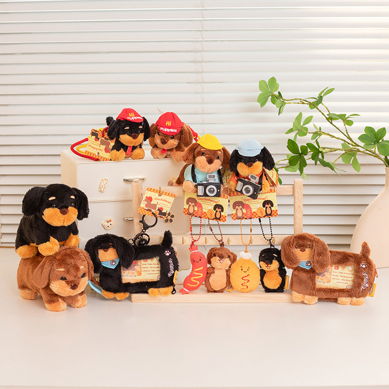 New style sausage dog plush toy pendant zero wallet accessories dolls parent-child couple must-have keychain internet celebrity 