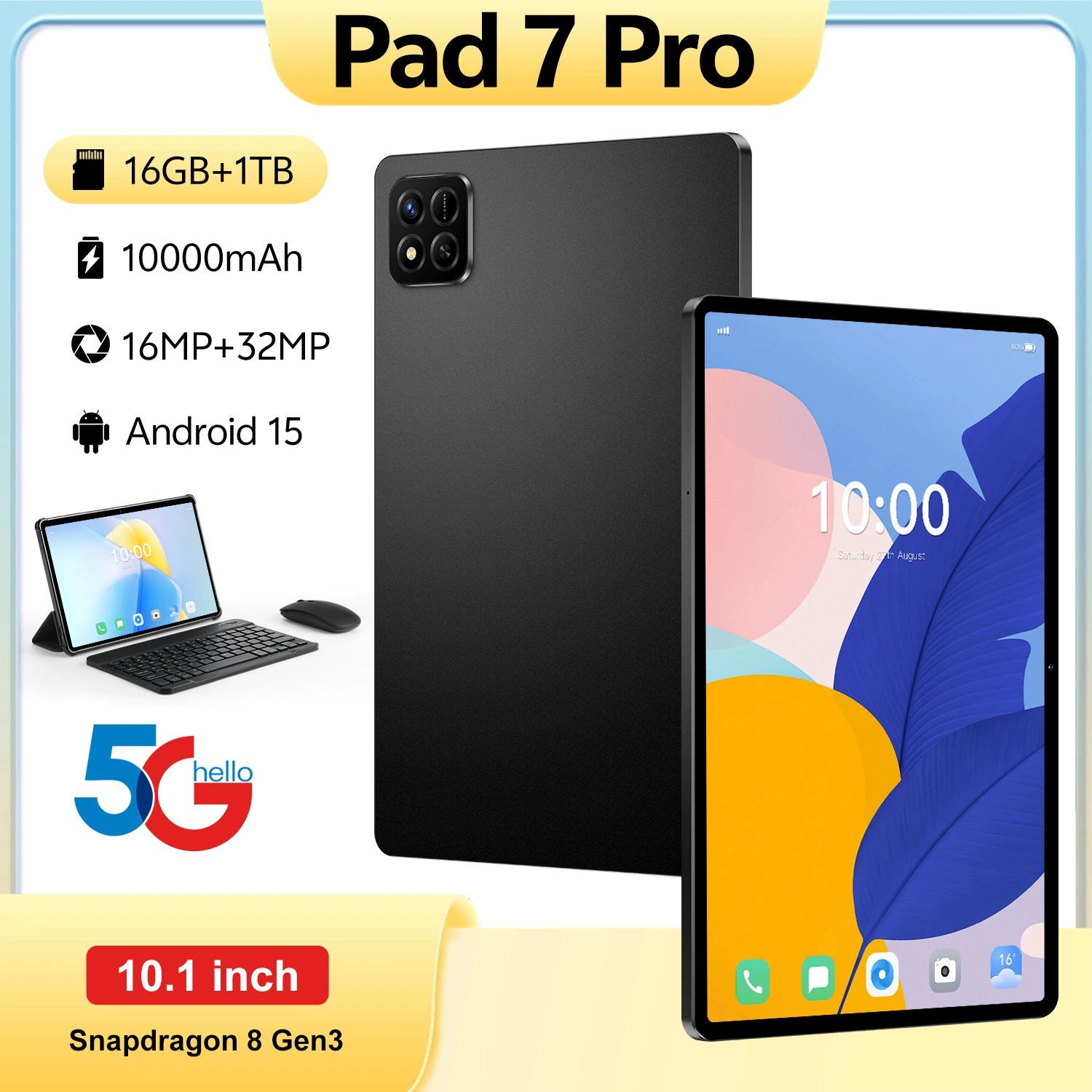 Планшет Pad 7 Pro 16 ГБ+1 ТБ, 10,1" 2560×1600, Snapdragon 8 Gen3, 10000 мА·ч