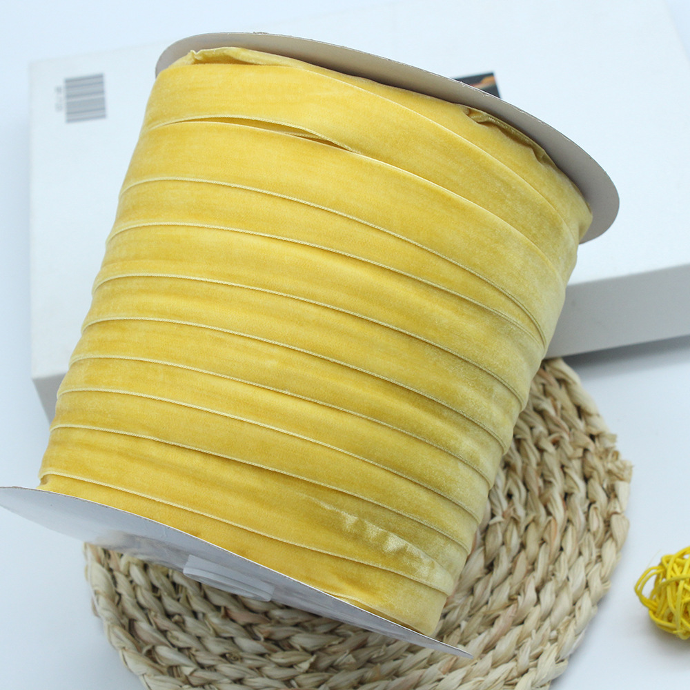 2cm unilateral banda de flocado ropa hecha a mano DIY accesorios, regalo de pastel embalaje de seda de terciopelo