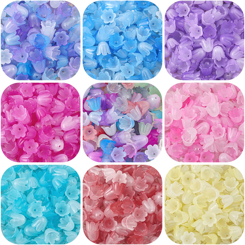Mini color gradient horn flower lily flower bud acrylic DIY handmade hair jewelry earrings accessories material