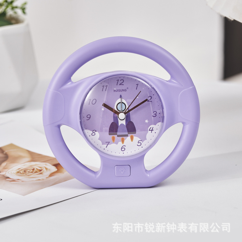 Fábrica directa de dibujos animados con luces nocturnas volante despertador para niños y estudiantes relojes especiales lindos silenciosos despertadores en línea