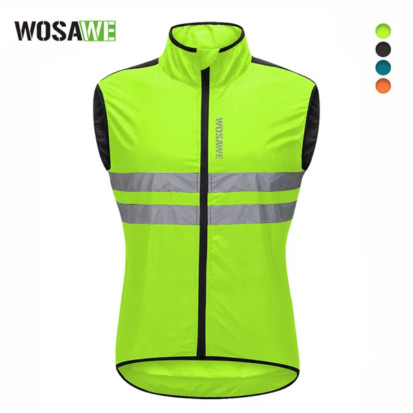 Wosawe Bicycle Cycling Vest Breathable Sleeveless Top Cycling Windbreaker Windproof Vest Clothing Reflective Jacket