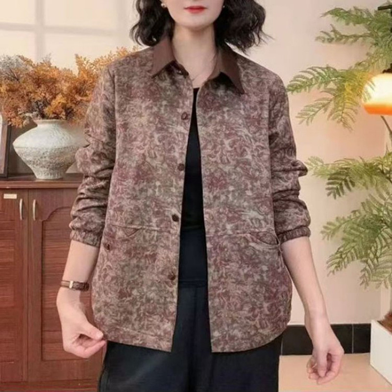 春秋装妈妈装时尚妈妈宽松气质减龄显瘦外套休闲百搭长袖上衣|undefined