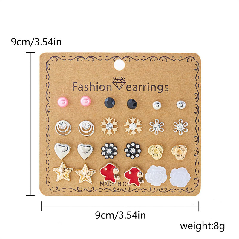 Ear Studs Classification 1 Set Quantity 1 Set Modern Style Classic Style Geometric Heart Shape Butterfly Plating Alloy Rhinestones Earring Sets