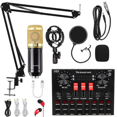 スポットbm 800コンデンサマイク + v8sサウンドカードセット携帯電話パソコン中継ディザトーン速手セット設備